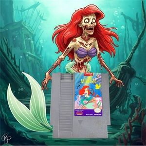 Disney Little Mermaid NES Game Tested Authentic Capcom USA Nintendo Cartridge